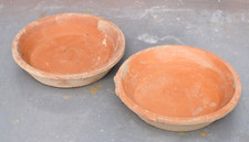 2x Untersetzer Ø 16cm für Blumentopf Aged Terracotta Landhausstil Gartendeko