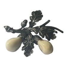 Grandel Brosche Silber 835 Jagdschmuck Grandelschmuck Grandeln Silber + Stempel