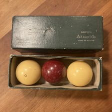 Super Aramith Billardkugeln 61,5 mm OVP Made in Belgien Vintage 70er 80er rar