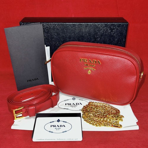 Prada saffiano lux fuoco - prada, rot