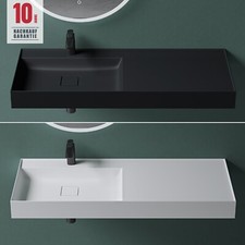 Waschbecken Mineralguss Aufsatzwaschbecken Hänge-waschbecken mit Ablaufgarnitur