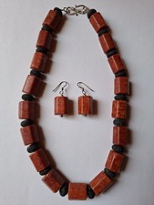 Schmuckset Koralle & Lavastein