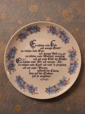 Wunsch Wand Teller mit Spruch TK Bavaria made in Germany Porzellan