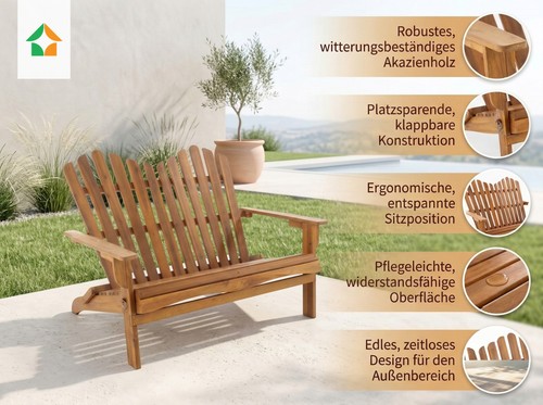 Sitzer klappbare adirondack - 2-sitzer,