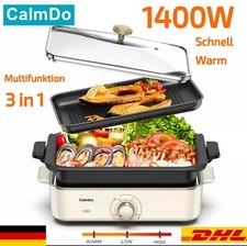 Grillpfanne 2 IN 1 Multifunctional Schnell Warm Elektro Pfanne Topf 220V Calmdo 