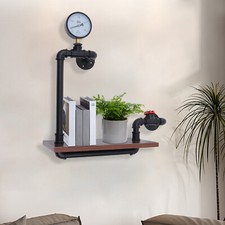 Retro Aufbewahrungsregal Industrial Ebenen Wandregal Holz Bücherregal Rechteckig