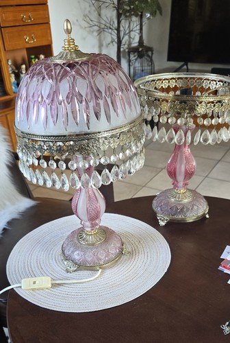 Tischlampe antik kristallglas - tischlampe,, antik,kristallglas