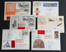 DDR - sechs amtliche Ganzsachenumschläge als Einschreiben gelaufen