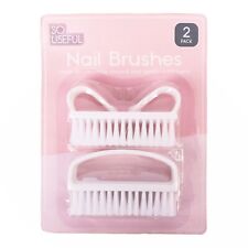 2-teiliges weißes NAGELBÜRSTEN-SET Badezimmer Maniküre/Pediküre Schrubber saubere Hände/Füße