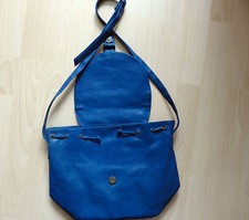 Wunderschöne VINTAGE Leder Handtasche in Royalblau Kobalt