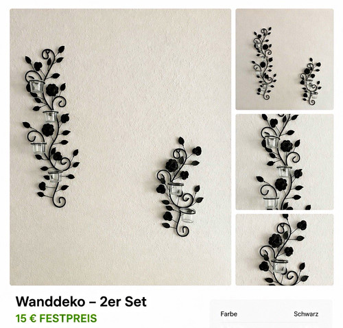 Wanddekoration 2er set metall - set,
