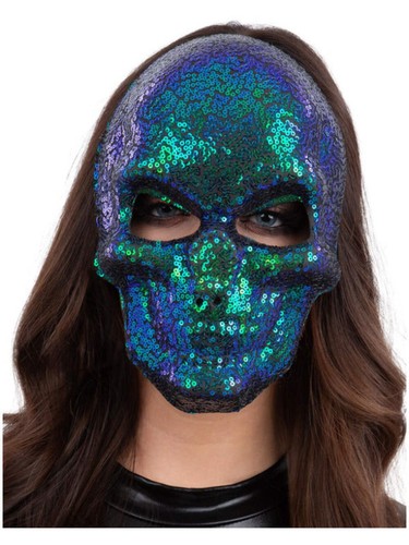 Pailletten totenkopf maske - pailletten,