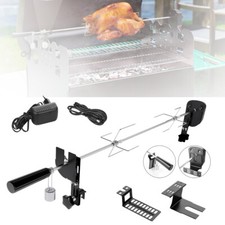 BBQ Drehspieß Grill Rotisserie Spieß mit Motor Edelstahl Elektrischer Grillspieß