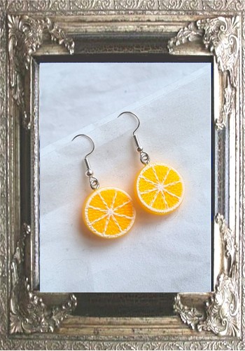 Ohrringe hänger obst orange - ohrringe,