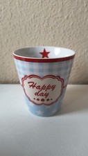 Krasilnikoff Happy Mug's Kaffeepott Happy Day Kaffeebecher Blau Weiß Rot