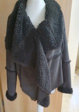 HEINE Jacke Winterjacke Gr. S 38 - 40 Wildleder Optik + Fell  Wie Neu