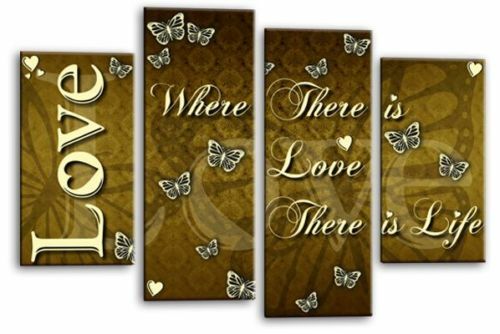 Liebe wandbild kunstdruck gold - wandbild,