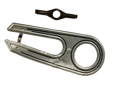 Kettenschutz Silber Linien Schwarz Vintage Fahrrad inkl Brillensteg, 3 Schrauben