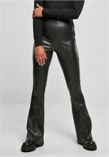 Urban Classics Damen Hose Ladies Synthetic Leather Flared Pants Black