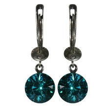 Konplott Ohrringe Ohrhänger Black Jack hängend grün blau zircon silber