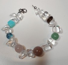 Chakra Energie-Armband, 7 echte Edelsteine 100 % Natur, 18cm, Sterling Silber 