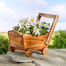 Holz Blumenwagen ca. 34x17 cm