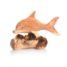 Lestarie Delfin Wurzelholz handgeschnitzt Delfine Fische maritime Deko Delphine