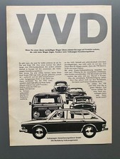 VVD Volkswagen Versicherungsdienst T2 Käfer 411 VW 1969 Vintage Werbung Reklame