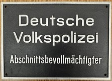ABV Schild DDR Deutsche Volkspolizei Ostalgie Aluschild Gußschild 