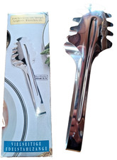 Vielseitige Edelstahlzange Servierzange Edelstahl Spargelzange gebraucht in OVP