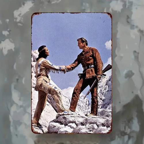 Blechschild winnetou und old - blechschild,