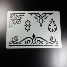 A4 Schablone Eck Ornament