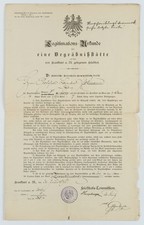 Urkunde, Friedhof Frankfurt/Main,  1898, Lith. Romantik Unbekannt (19.Jhd)