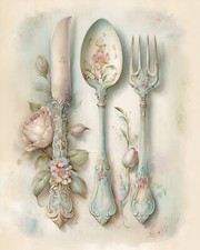 Wandbild Besteck Messer Gabel