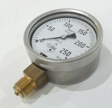 NATHE Manometer | 0 - 250 mbar| senkrecht| G1/2" |Ø100mm| Kl.1.6 |Justageöffnung