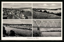 AK Weißenthurm, Blick über den Rhein, Brücke, Ortsansicht, Panorama 