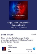Benson Boone Ticket - Loge / Premium - Köln 07.11.2025 + Parkticket P4