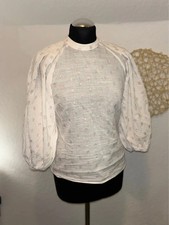 Reserved Bluse Weiß/Gold Größe M Baumwolle Ballonärmel Sehr guter Zustan