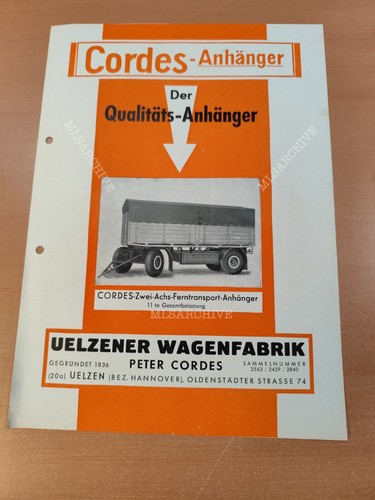 Cordes anhänger uelzener - anhänger,