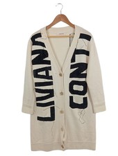 LIVIANA CONTI Cardigan Damen Jacke Gr. DE 36 wollweiß-schwarz Casual-Look