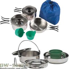 MILITÄR EDELSTAHL KOCHSET 1-2 PERS. OUTDOOR GESCHIRR BW KOCHGESCHIRR ESSGESCHIRR