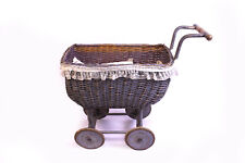 alter Vintage Korb Puppenwagen Stubenwagen Puppenbett Danish Design Retro 53 cm