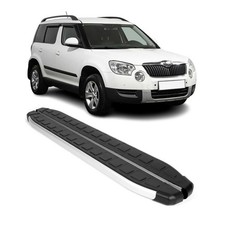 Seitenschweller Seitenbretter Trittbretter für Skoda Yeti 2009-2017 Alu Schwarz
