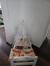 Puppenbett holz weiß mit - puppenbett,