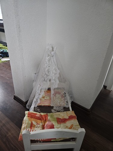 Puppenbett holz weiß mit - puppenbett,