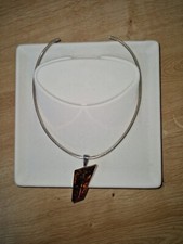 Halskette mit Bernsteinamulett Silber825