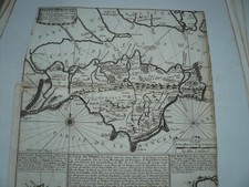 Isle of Wight, anno 1692, Karte, Nicolas de Fer Bogengröße: 37x31 cm.,