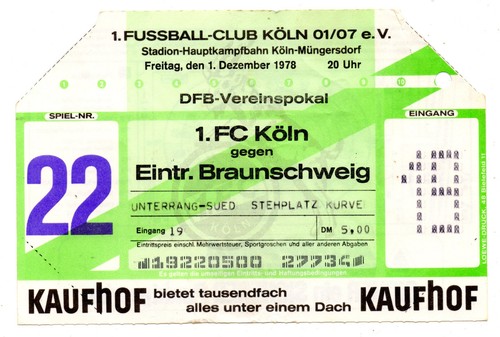 Ticket pokal köln - ticket, 1.