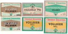 6 Bieretiketten DDR Dresdner