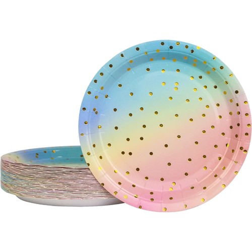 Regenbogen pappteller 8cm - pappteller, 17,8cm